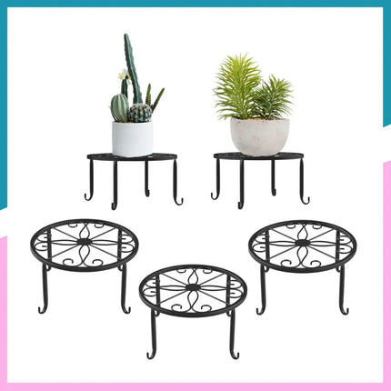 Floor Flower Pot Rack – Non-Slip Wrought Iron