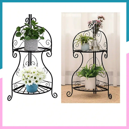 Wrought Iron Folding Plant Stand – Decorative Flower Pot