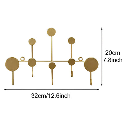 Nordic Decorative Wall Mounted Iron Coat Rack – Black and golden