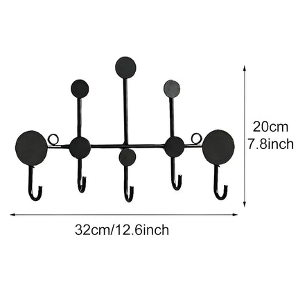Nordic Decorative Wall Mounted Iron Coat Rack – Black and golden
