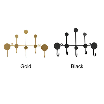 Nordic Decorative Wall Mounted Iron Coat Rack – Black and golden