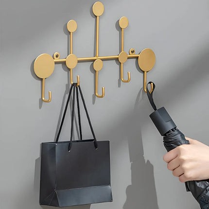 Nordic Decorative Wall Mounted Iron Coat Rack – Black and golden