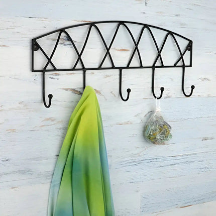 Chrome & Black Metal Wall/Door Hook Organizer