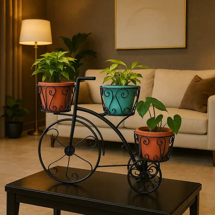 Iron Cycle Planter Stand – Decorative