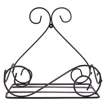 Leafy Tales Iron Plant Holder Stand – Galvanized Metal (Pack of 2, Black)