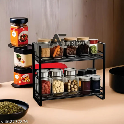 2-Tier Metal Spice Rack Organizer