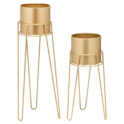 Modern Decorative Standing Flower Pot Holder – Set of 2