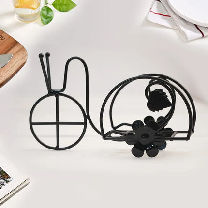 Black Iron Rickshaw Napkin Holder – Handmade Table Decor