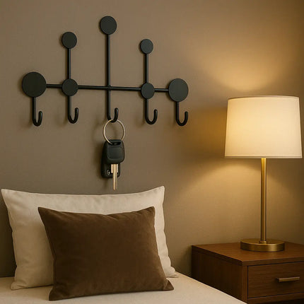 Nordic Decorative Wall Mounted Iron Coat Rack – Black and golden
