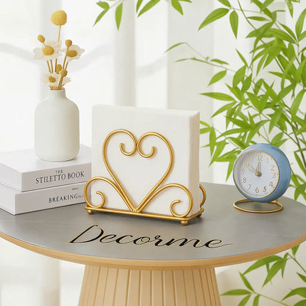Decorme Love Curve Tissue Stand – Romantic Gold Design