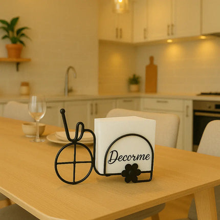 Black Iron Rickshaw Napkin Holder – Handmade Table Decor