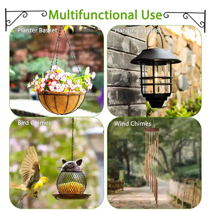 Heavy-Duty Metal Wall Hook – Decorative Straight Plant Hanger Black
