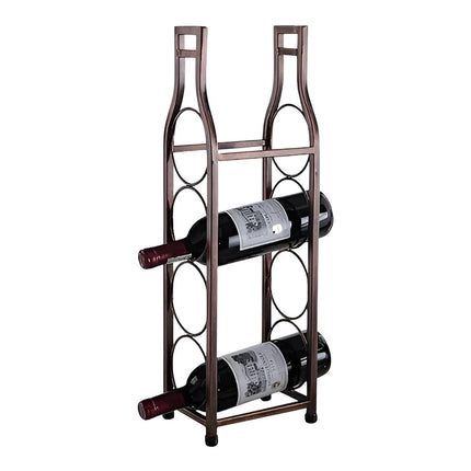 Decorme 4-Bottle Wrought Iron Tabletop Wine Rack.