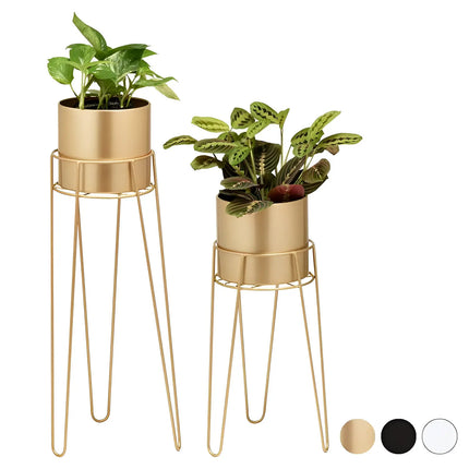 Modern Decorative Standing Flower Pot Holder – Set of 2