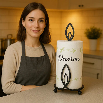 Candle Style Wrought Iron Paper Towel Holder –