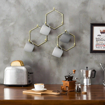 Modern HexaHooks™ – Wall Mounted  (GOLD, Set of 3)
