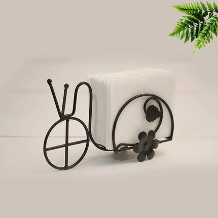 Black Iron Rickshaw Napkin Holder – Handmade Table Decor