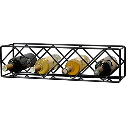 Iron Wine Rack – Wall-Mounted & Tabletop, 4 Bottles