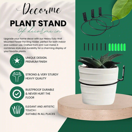 GREANER Wall Planter Ring Hanger – 6 Inch Foldable Wall-Mounted Pot Holder
