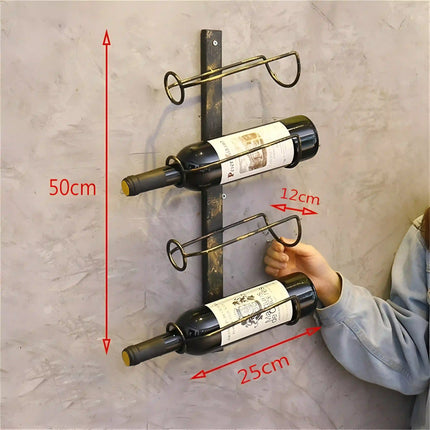 Wall-Mounted 4-Bottle Wine Rack – Bronze Finish