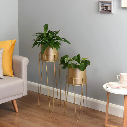 Modern Decorative Standing Flower Pot Holder – Set of 2