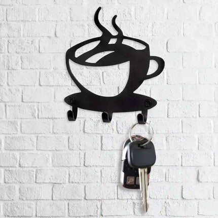 Coffee Cup Shaped Wall Mounted Key Holder –
