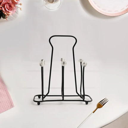Decorme Cast Iron Glass Stand – 6-Cup Rectangle Tumbler