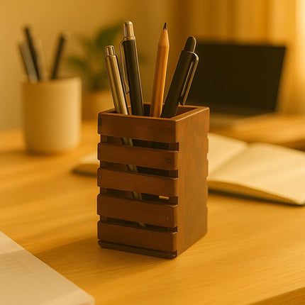 Decorme SquareWood – Polished Pen Holder