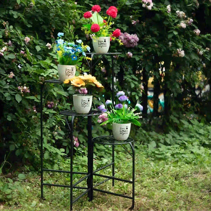 4-Tier Metal Plant Stand – 24 Inch Round Galvanised Iron
