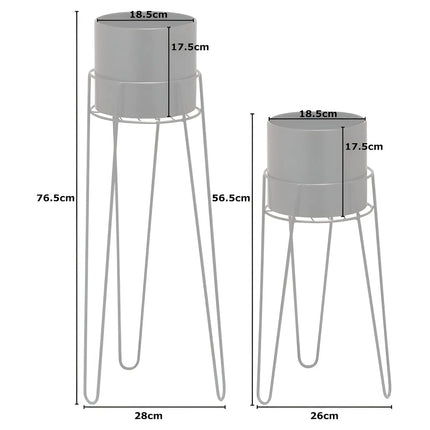 Modern Decorative Standing Flower Pot Holder – Set of 2