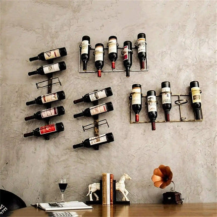 Wall-Mounted 4-Bottle Wine Rack – Bronze Finish