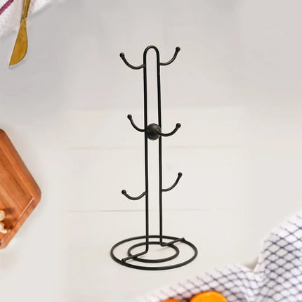 Decorme MugNest™ Countertop Tree Rack – Metal Black