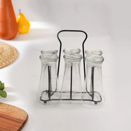 Decorme Cast Iron Glass Stand – 6-Cup Rectangle Tumbler