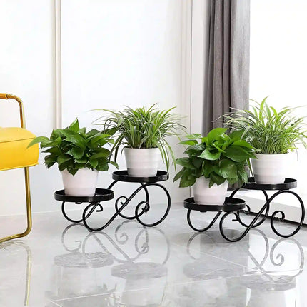 Iron Metal Plant Stand – Round Flower Pot Holder for Indoor & Outdoor Use