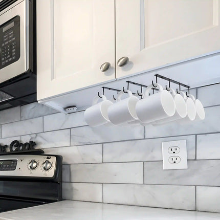 Decorme Iron 6-Hook Under-Shelf Hanging Rack