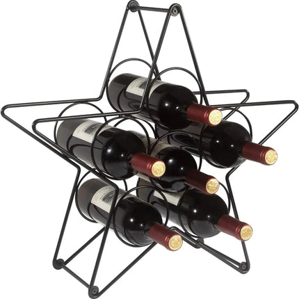 Star Design Wrought Iron Wine Rack – Freestanding & Tabletop