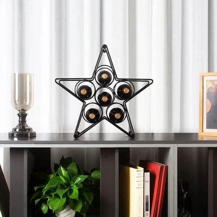 Star Design Wrought Iron Wine Rack – Freestanding & Tabletop