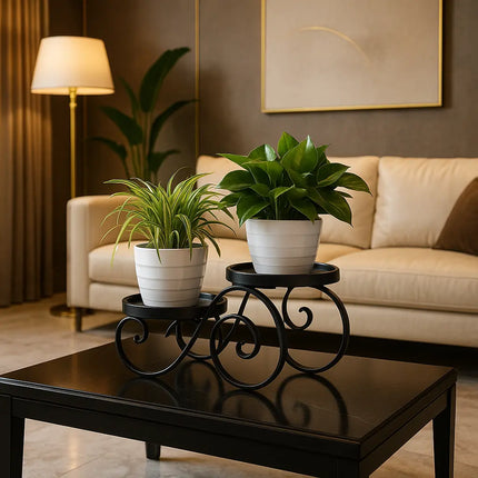 Iron Metal Plant Stand – Round Flower Pot Holder for Indoor & Outdoor Use