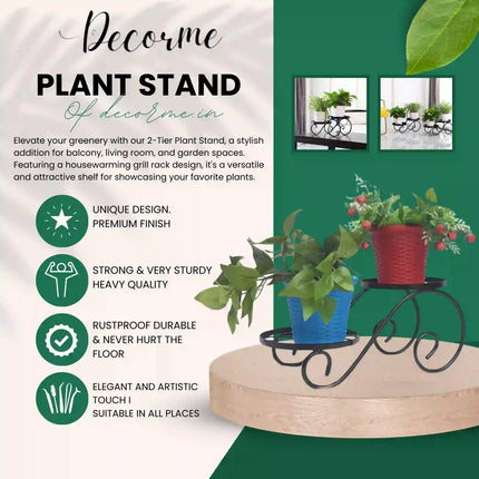 Iron Metal Plant Stand – Round Flower Pot Holder for Indoor & Outdoor Use