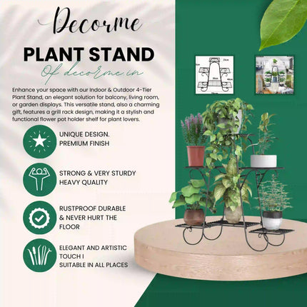 6-Tier Metal Plant Stand – Multi-Tier Flower Pot Holder for Balcony