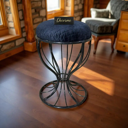 Elegant Curved Iron Stool