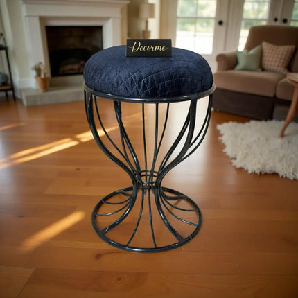 Elegant Curved Iron Stool