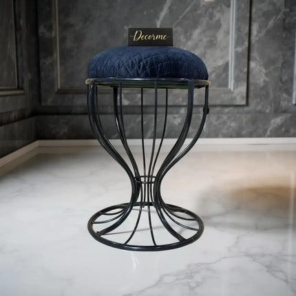 Elegant Curved Iron Stool