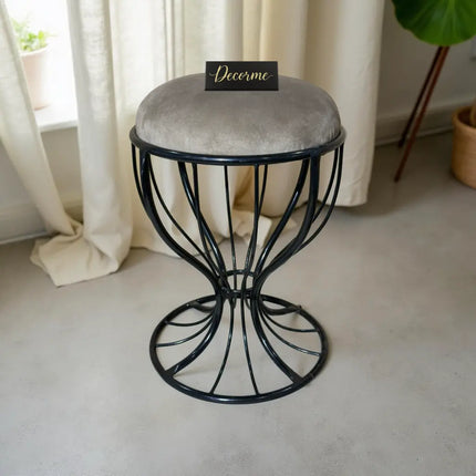 Elegant Curved Iron Stool