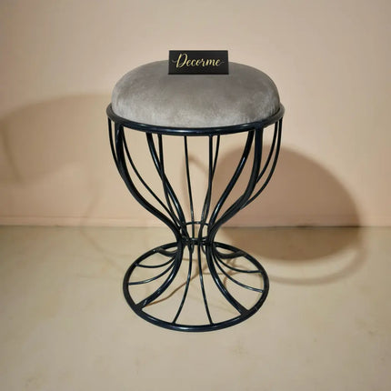 Elegant Curved Iron Stool