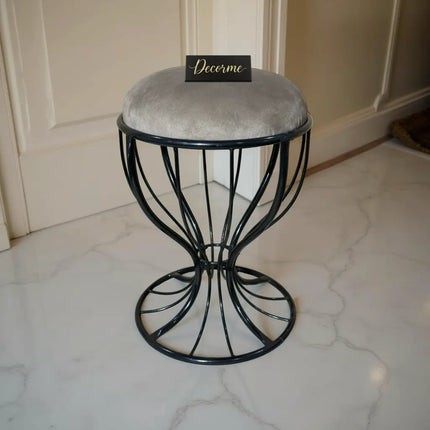 Elegant Curved Iron Stool