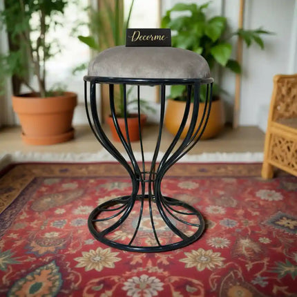 Elegant Curved Iron Stool