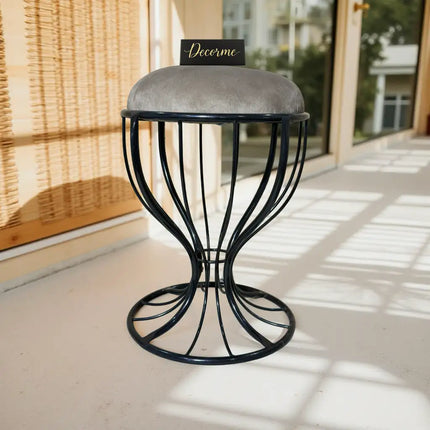 Elegant Curved Iron Stool