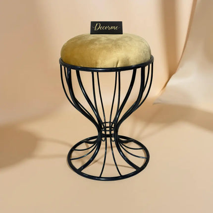 Elegant Curved Iron Stool