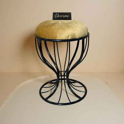 Elegant Curved Iron Stool